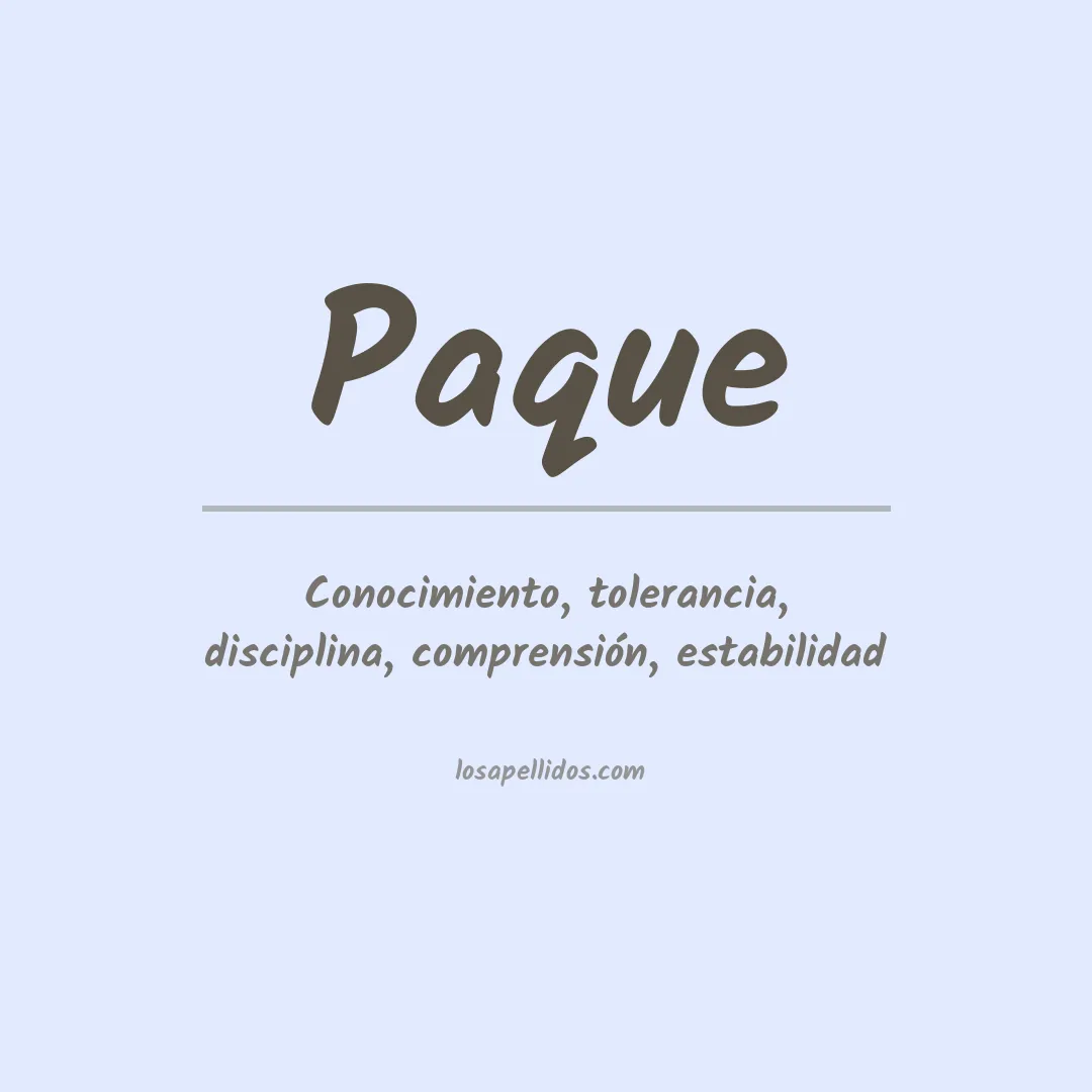 Apellido Paque