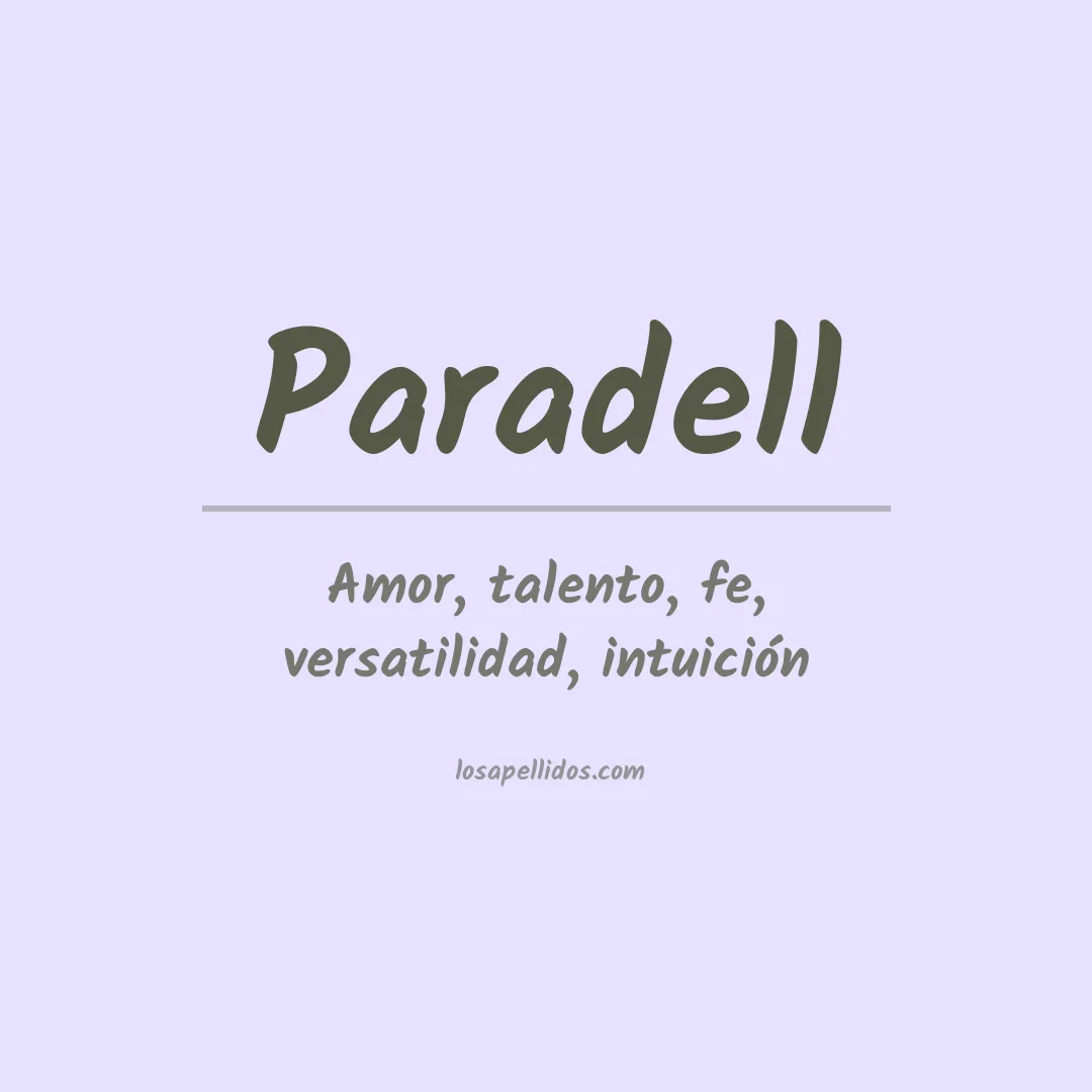 Significado del Apellido Paradell