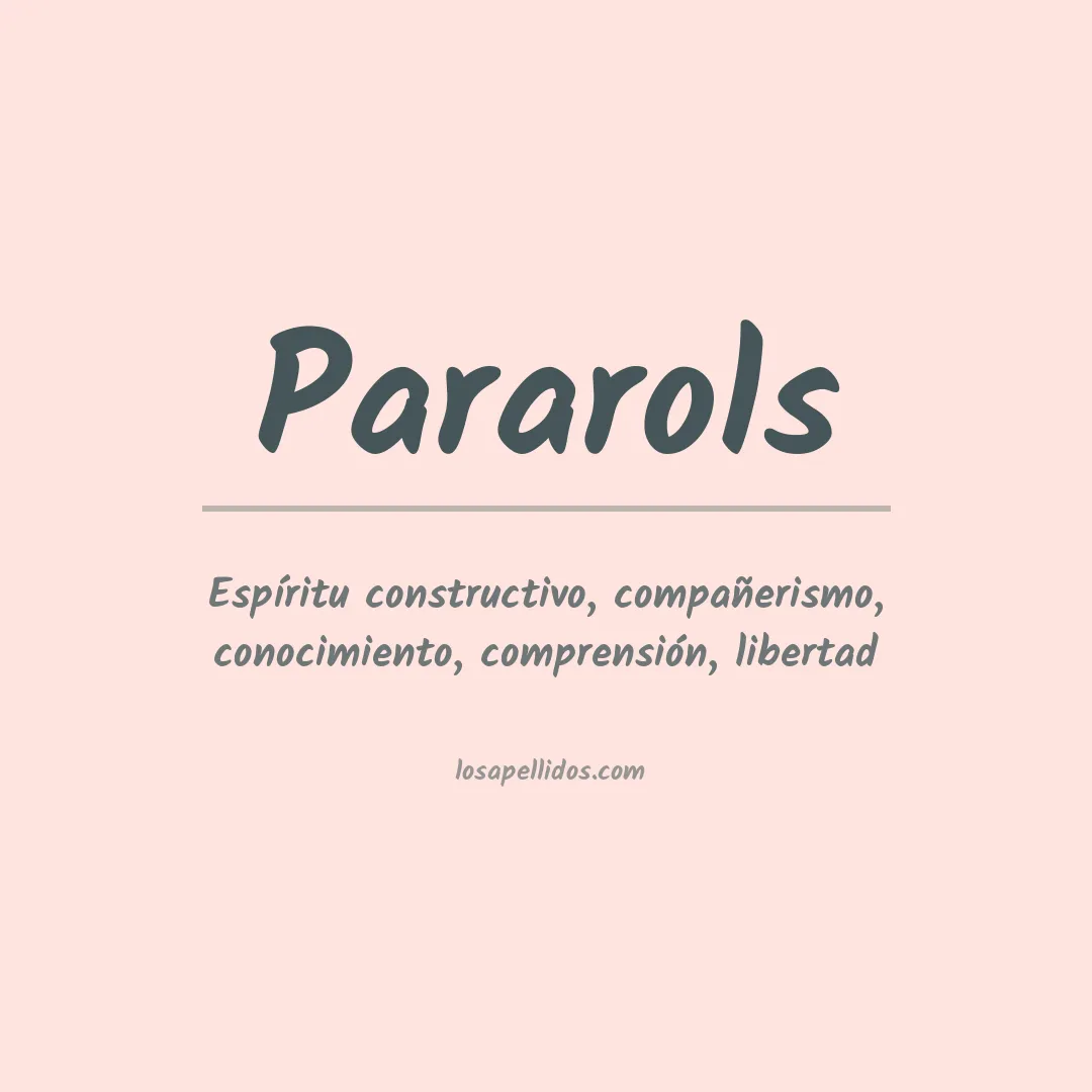 Apellido Pararols