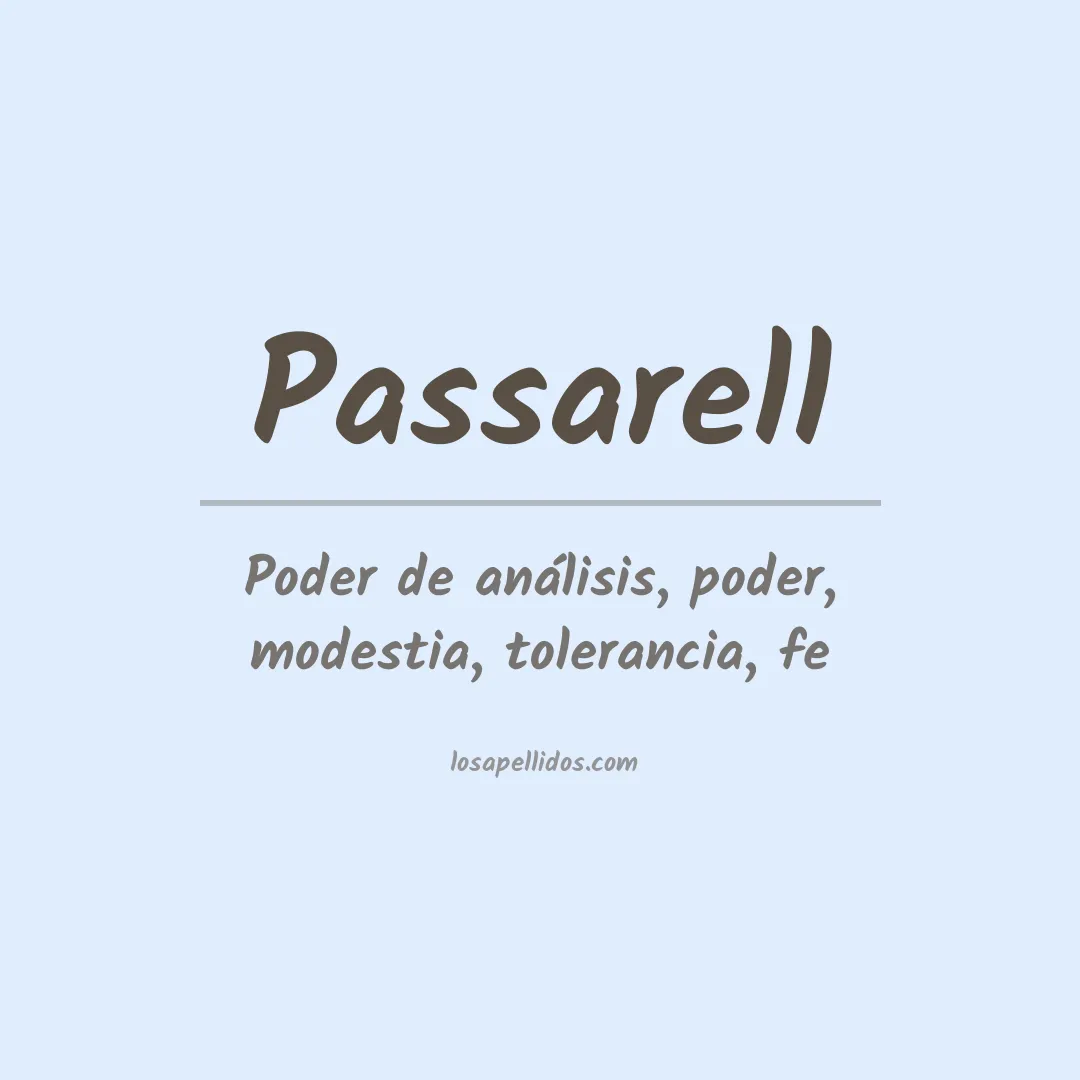 Significado del Apellido Passarell