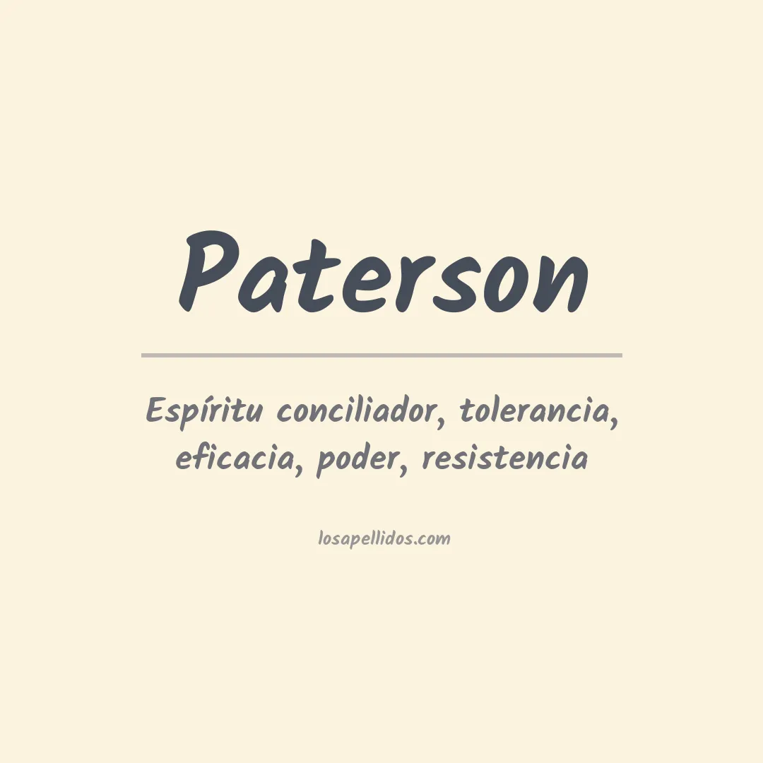 Apellido Paterson