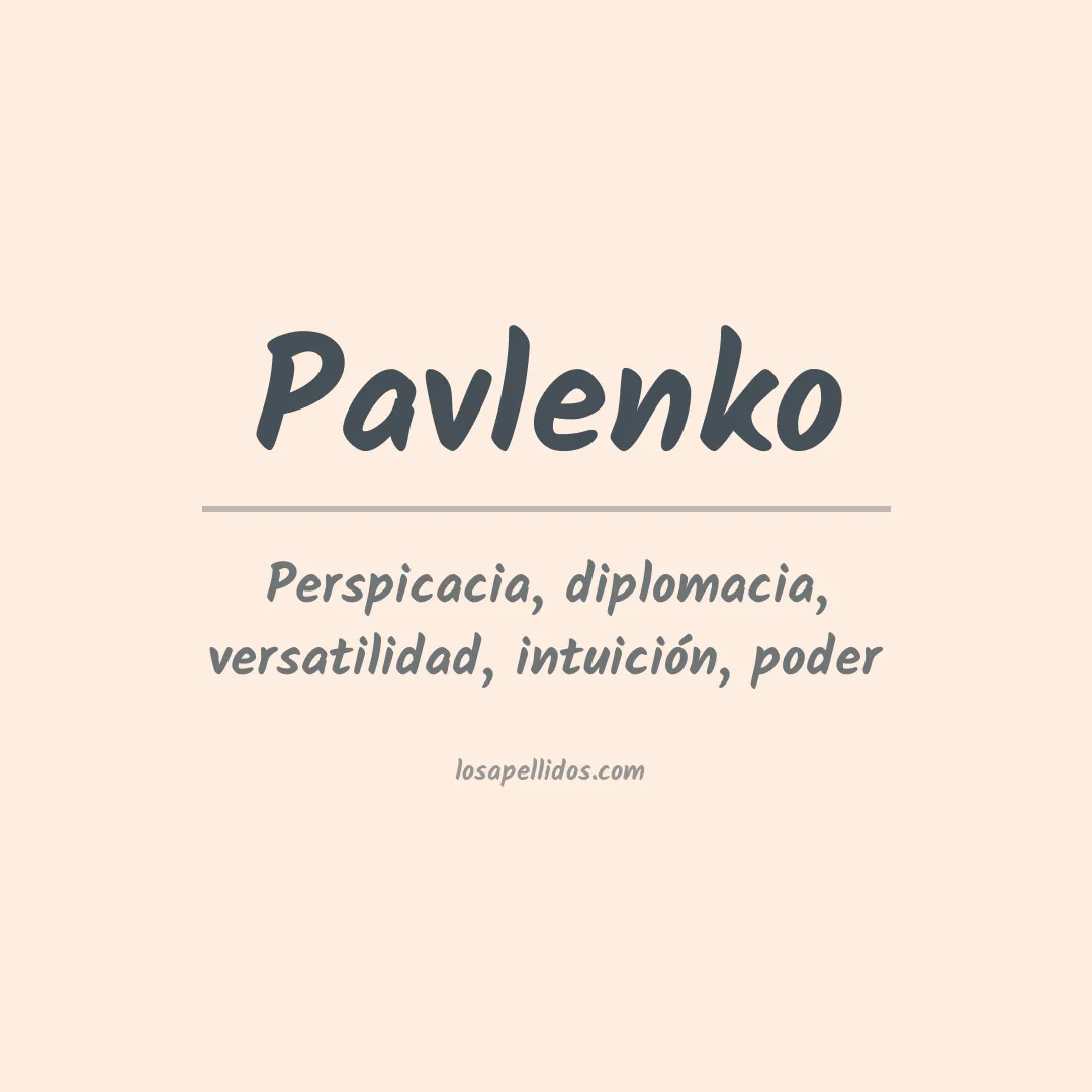 Apellido Pavlenko