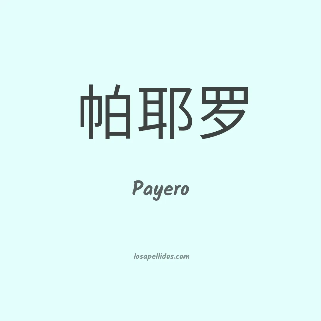 Payero en chino