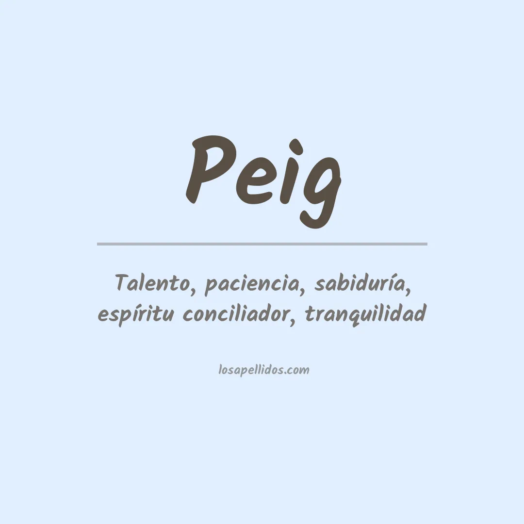 Significado del Apellido Peig