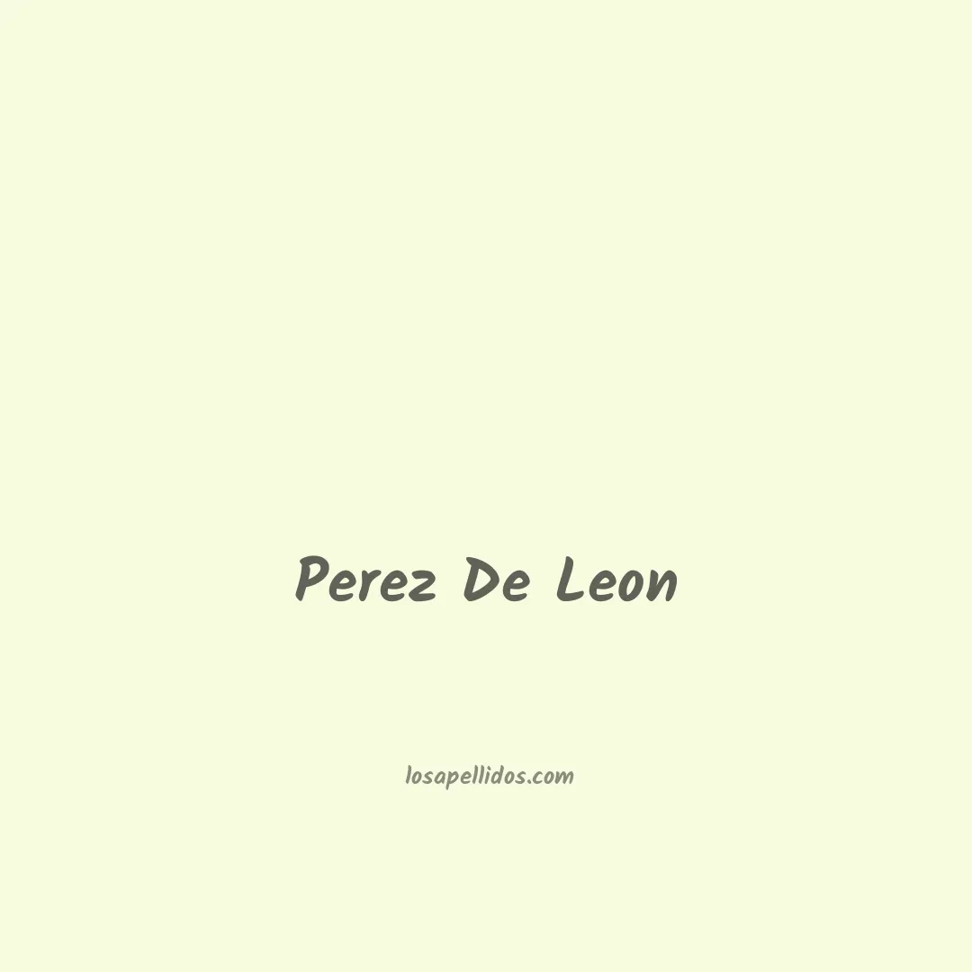 Perez de leon en chino