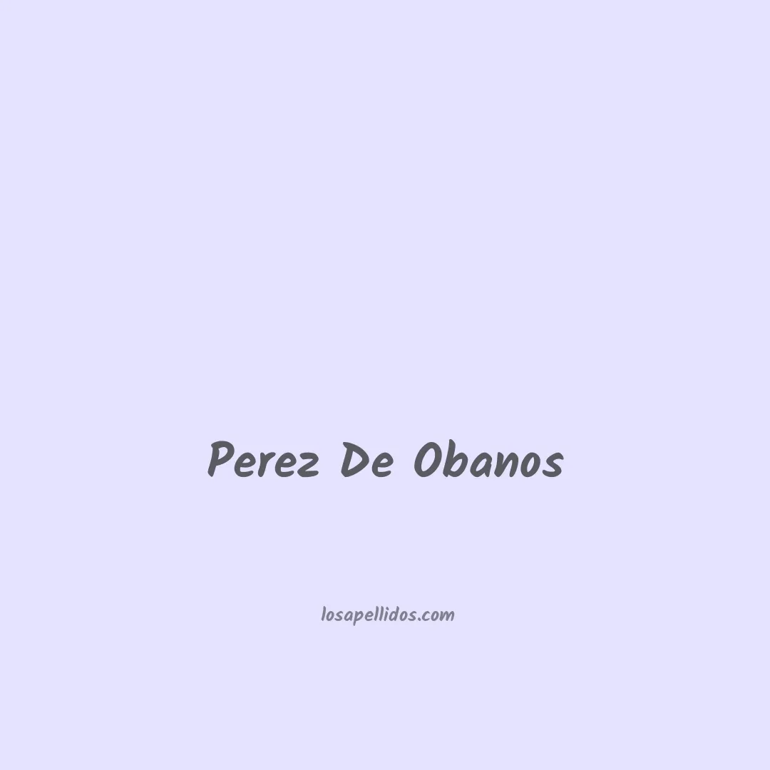 Perez de obanos en chino