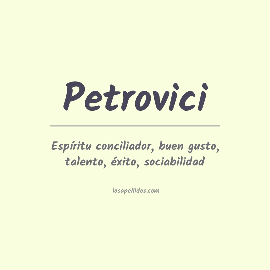Apellido Petrovici
