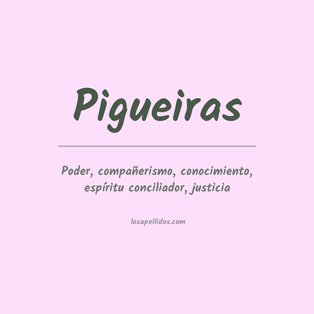Significado del Apellido Pigueiras