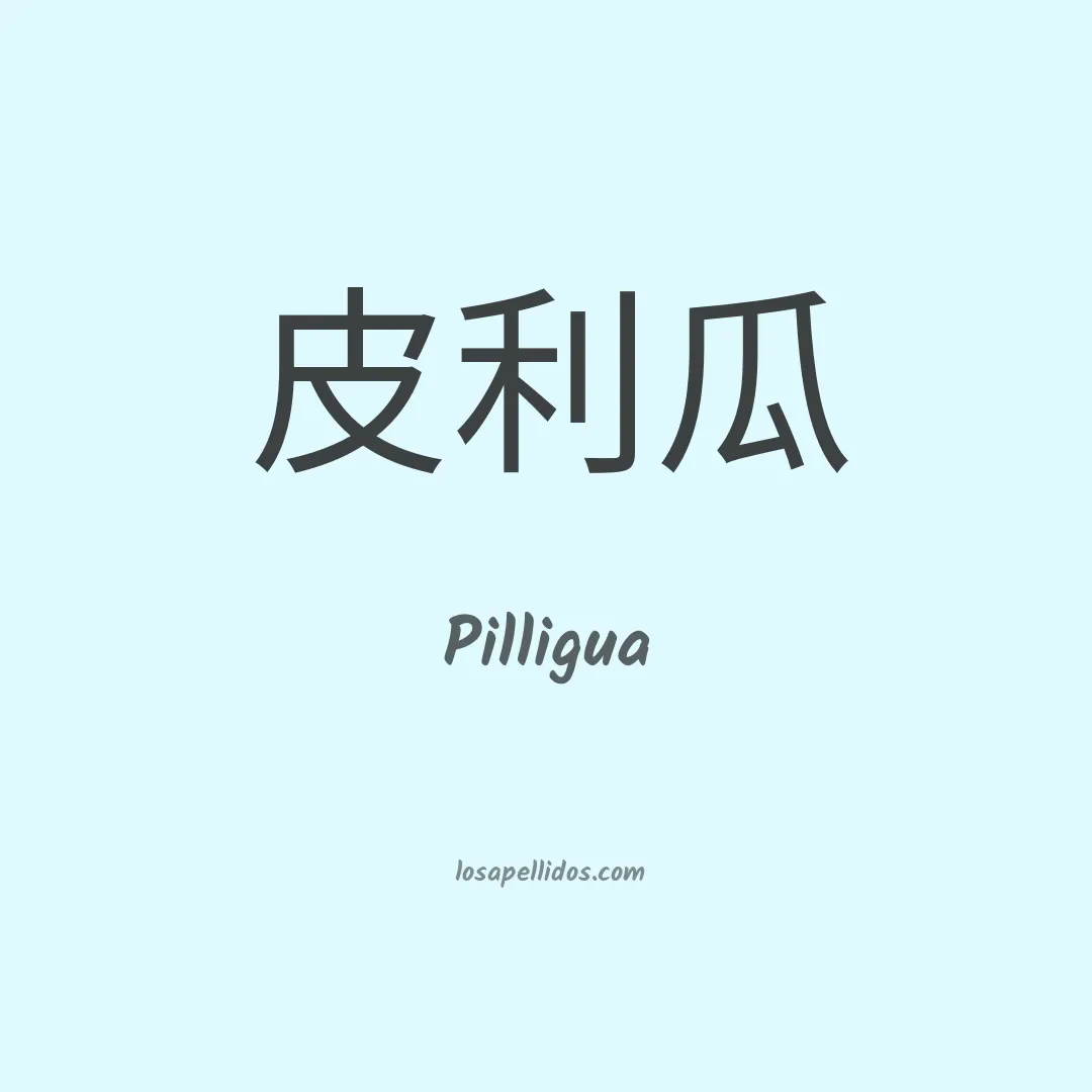 Pilligua en chino