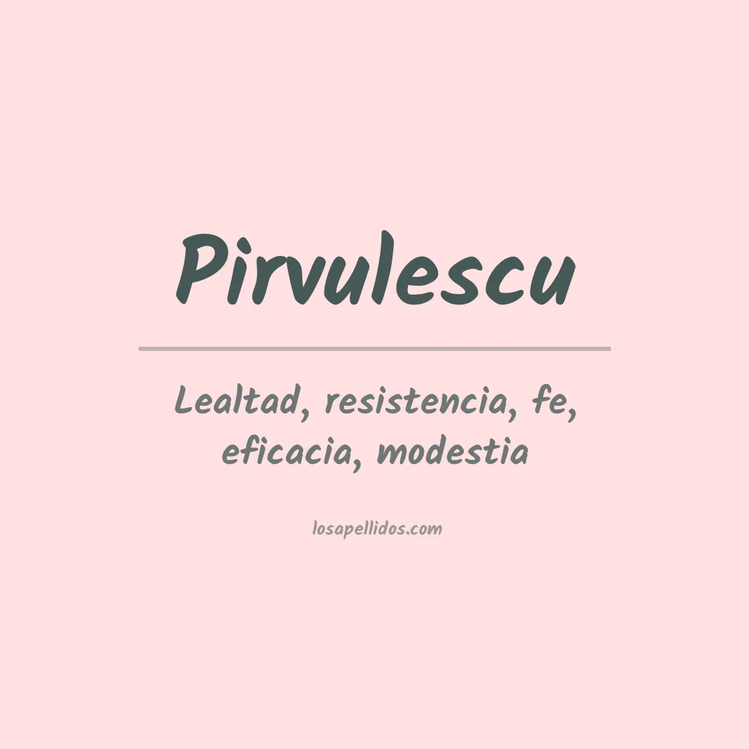 Apellido Pirvulescu