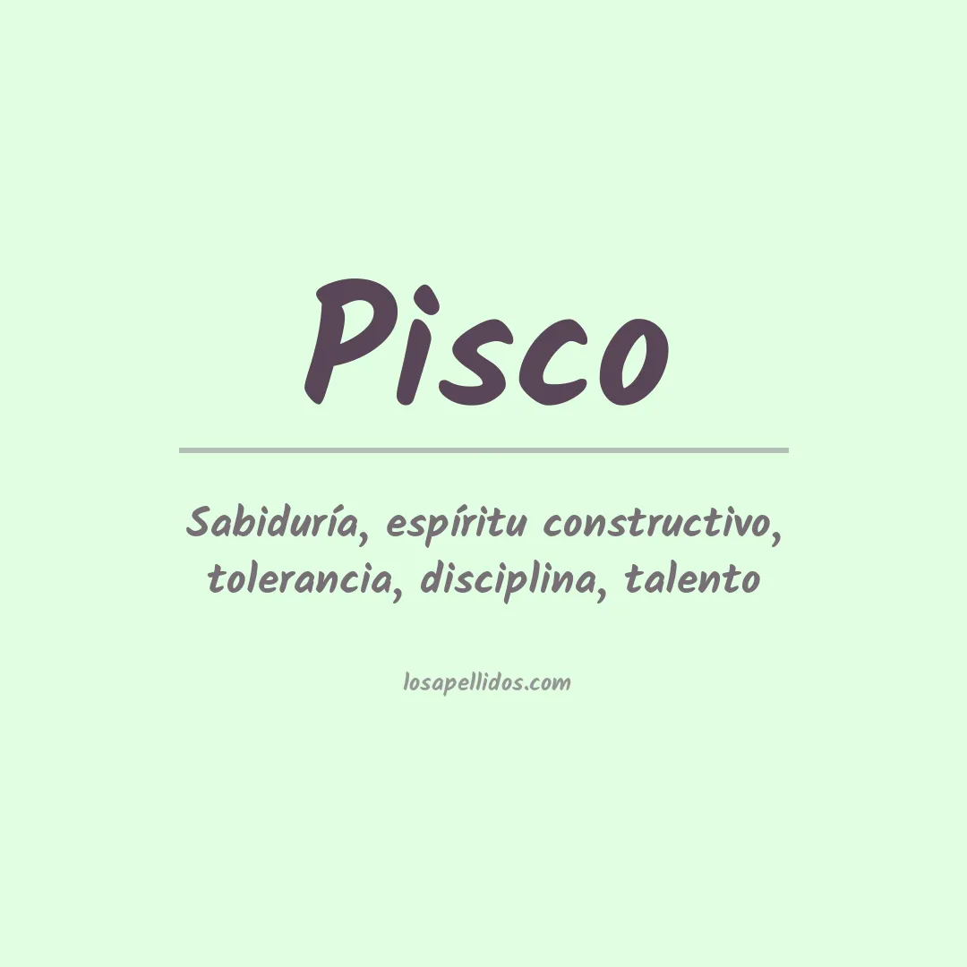 Apellido Pisco