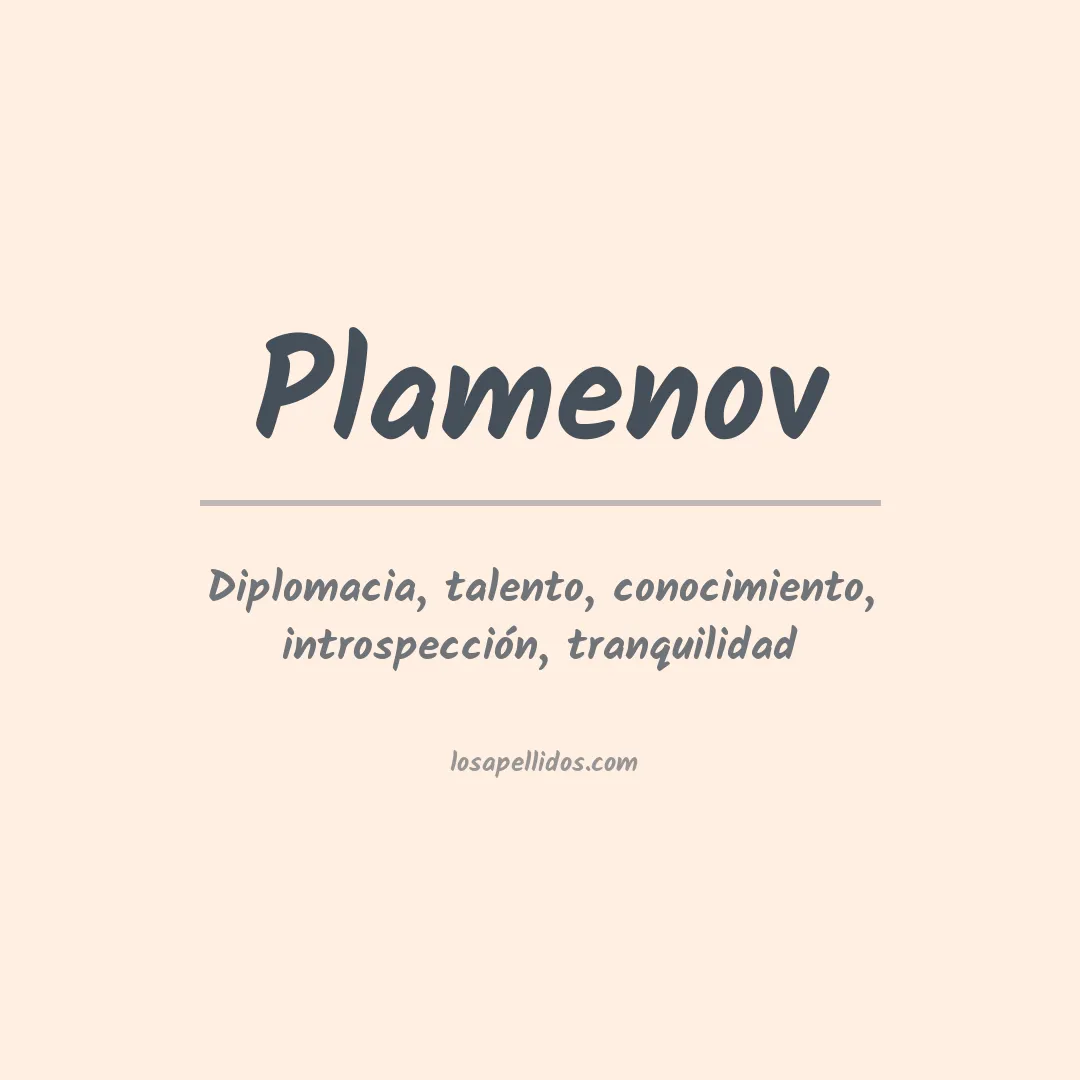 Apellido Plamenov