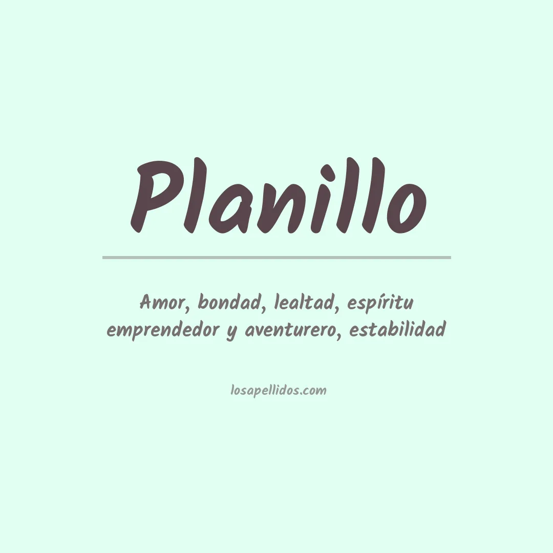 Apellido Planillo