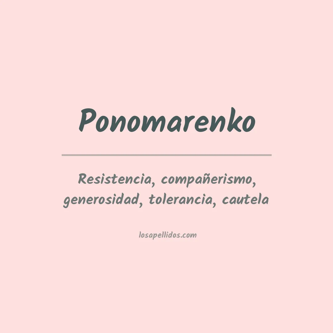 Apellido Ponomarenko