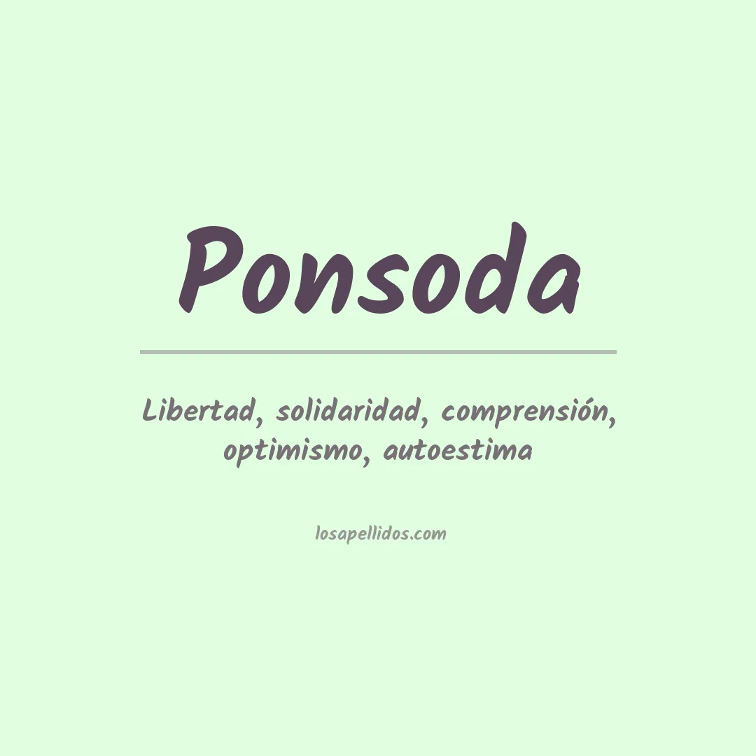 Significado del Apellido Ponsoda
