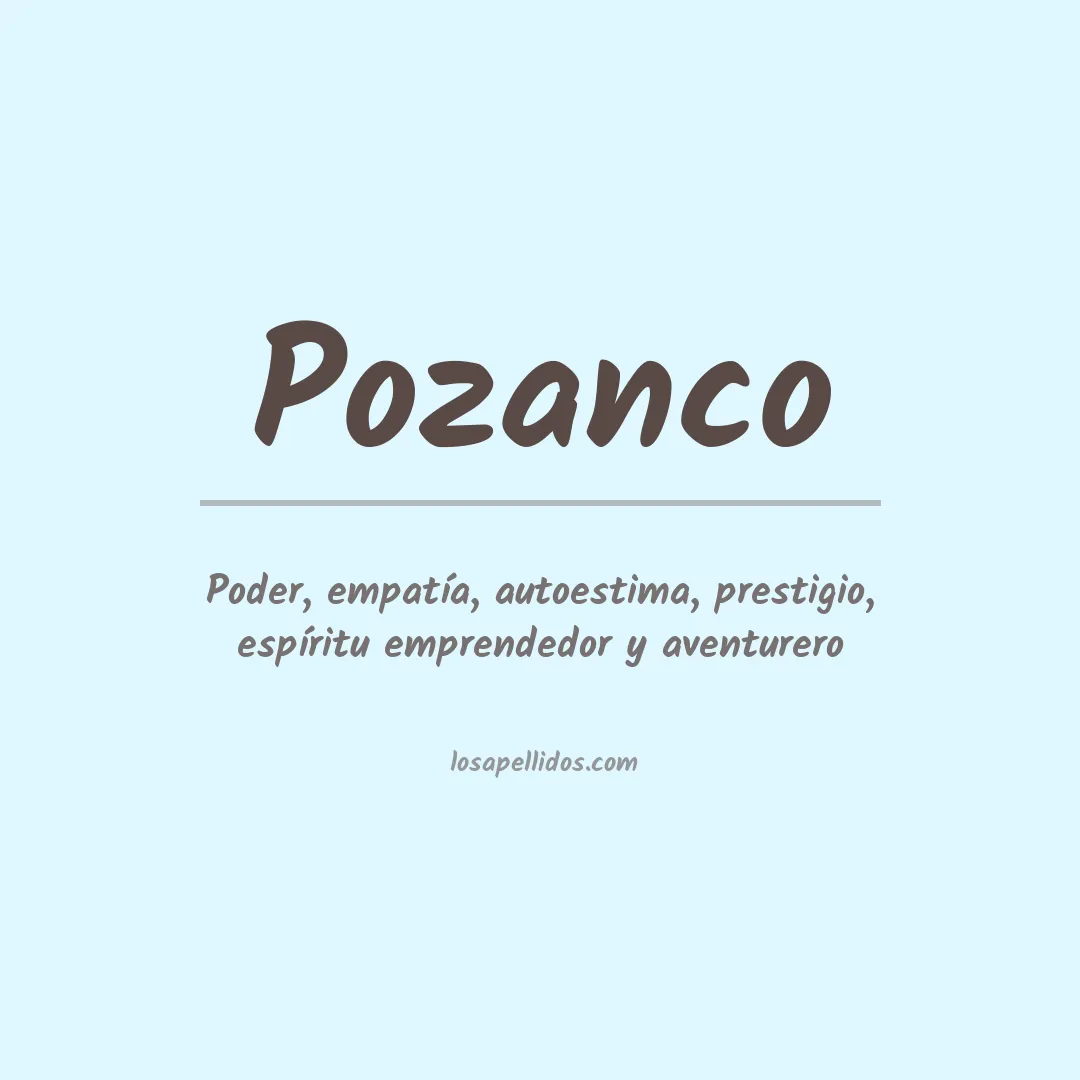 Significado del Apellido Pozanco
