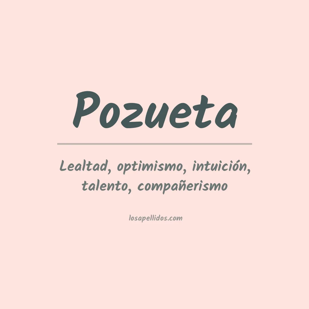 Significado del Apellido Pozueta