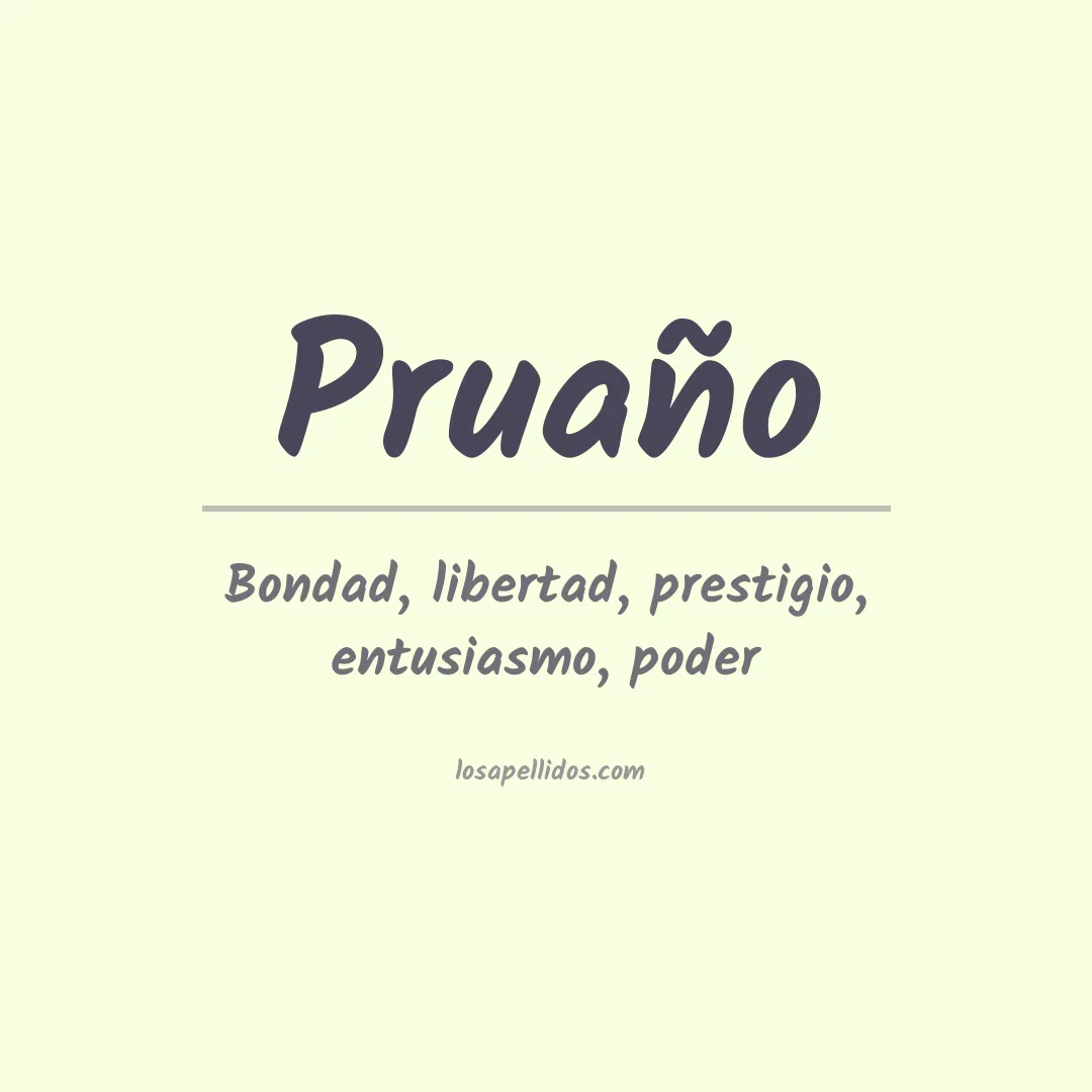 Significado del Apellido Pruaño