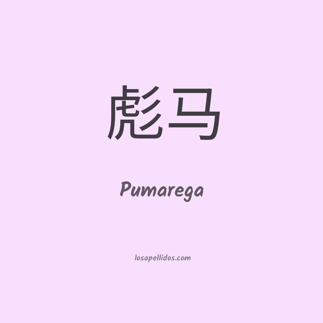 Pumarega en chino