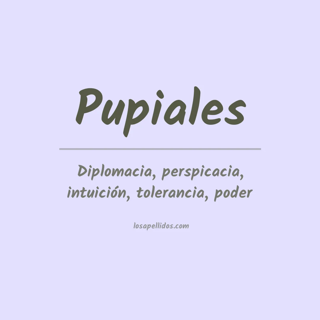 Significado del Apellido Pupiales