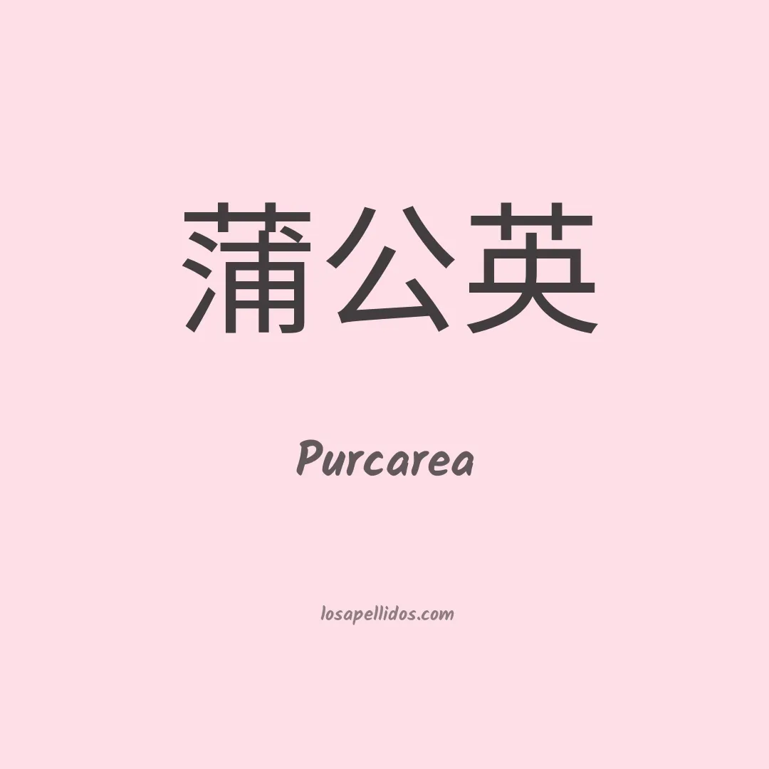 Purcarea en chino