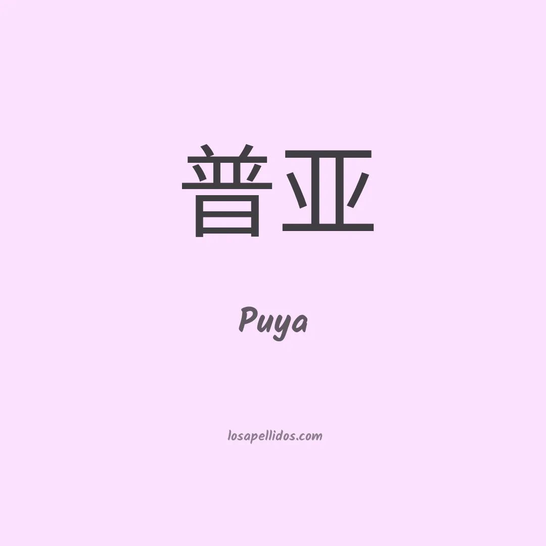 Puya en chino