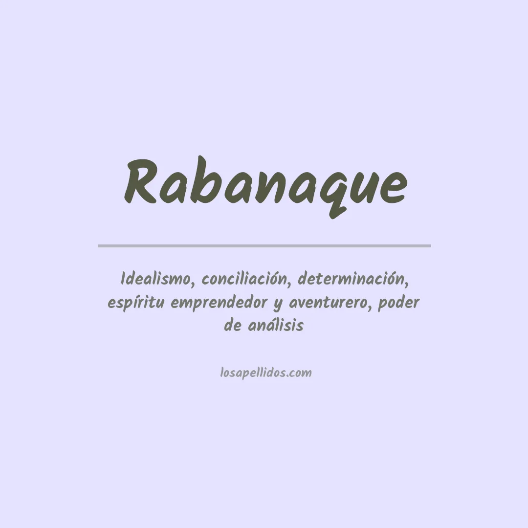 Significado del Apellido Rabanaque