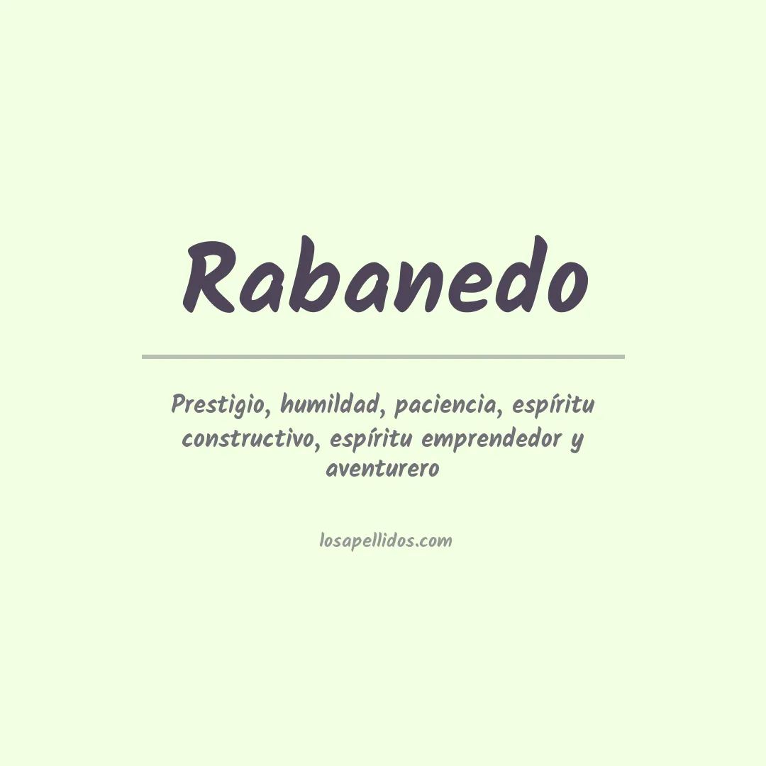 Significado del Apellido Rabanedo