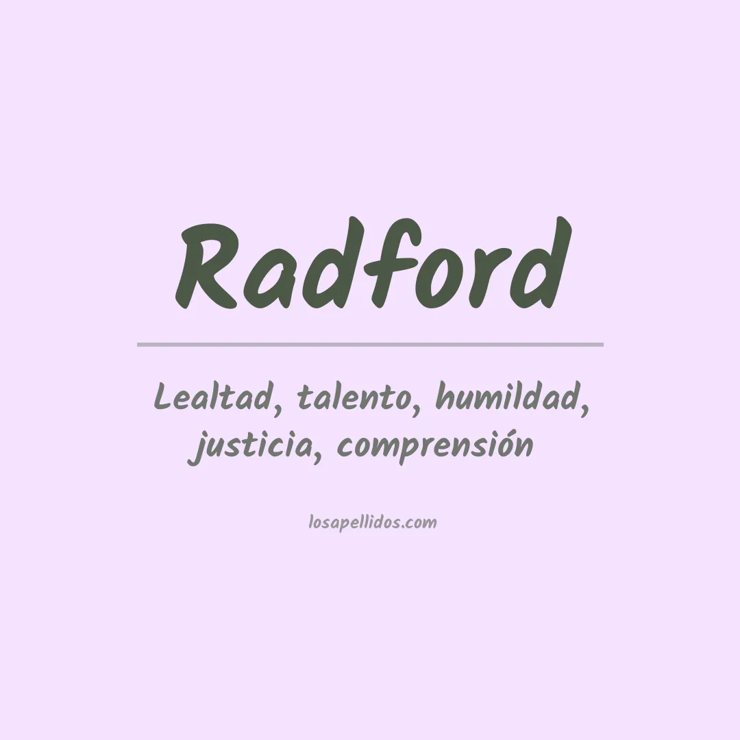 Significado del Apellido Radford