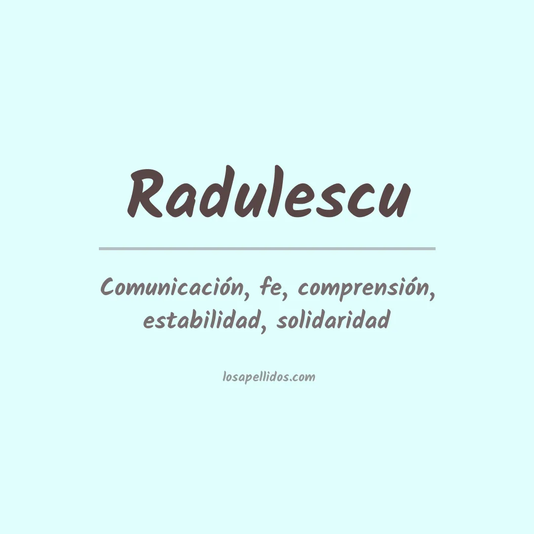 Apellido Radulescu