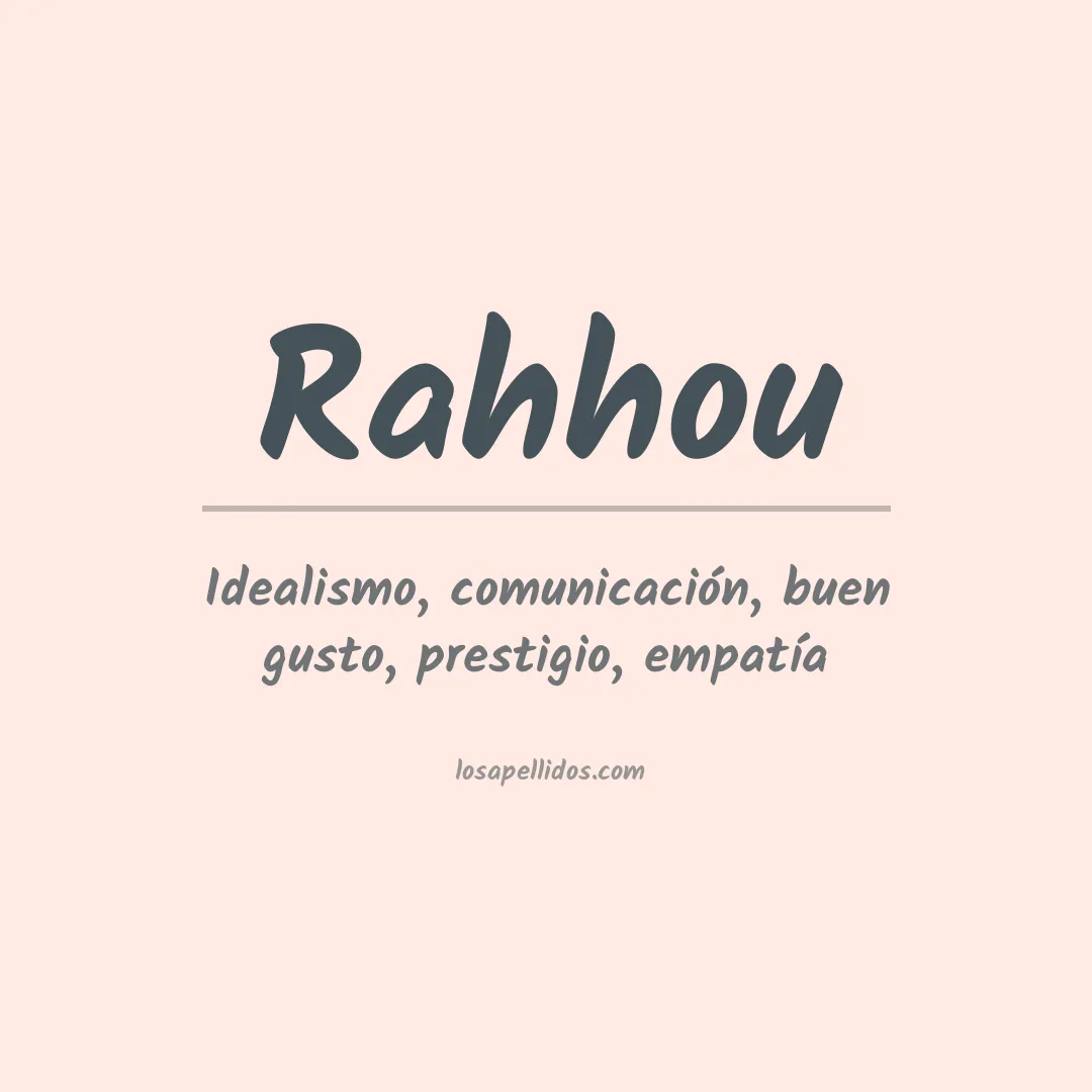 Significado del Apellido Rahhou