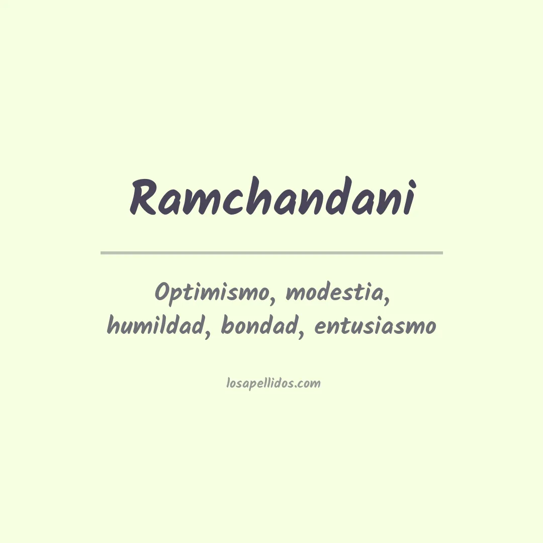 Apellido Ramchandani