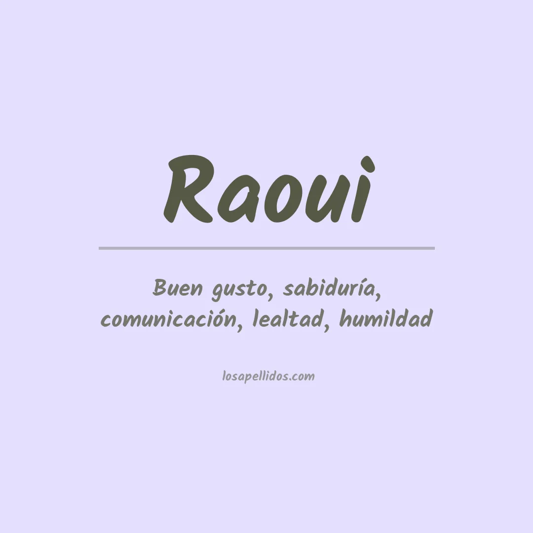 Apellido Raoui