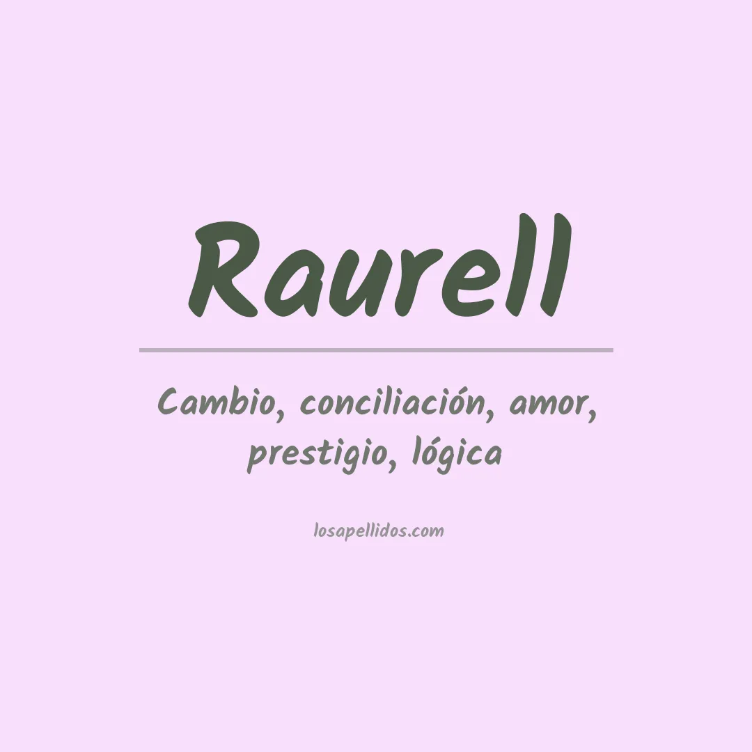 Significado del Apellido Raurell
