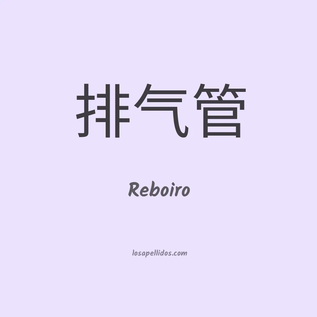 Reboiro en chino