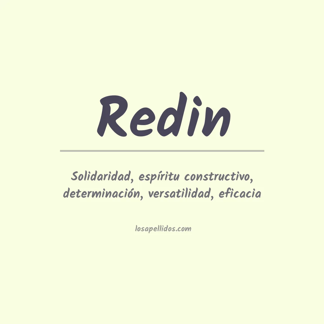 Significado del Apellido Redin