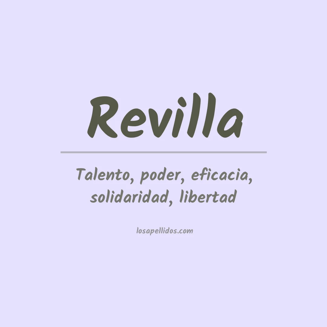 Significado del Apellido Revilla