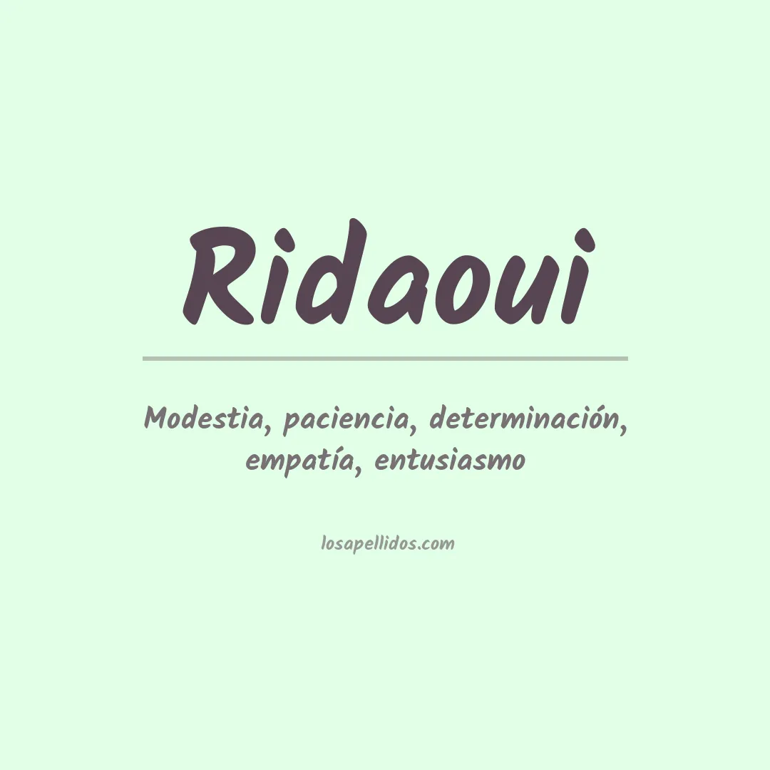 Apellido Ridaoui