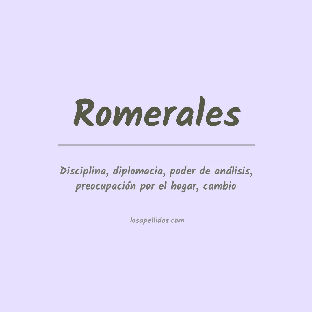 Significado del Apellido Romerales