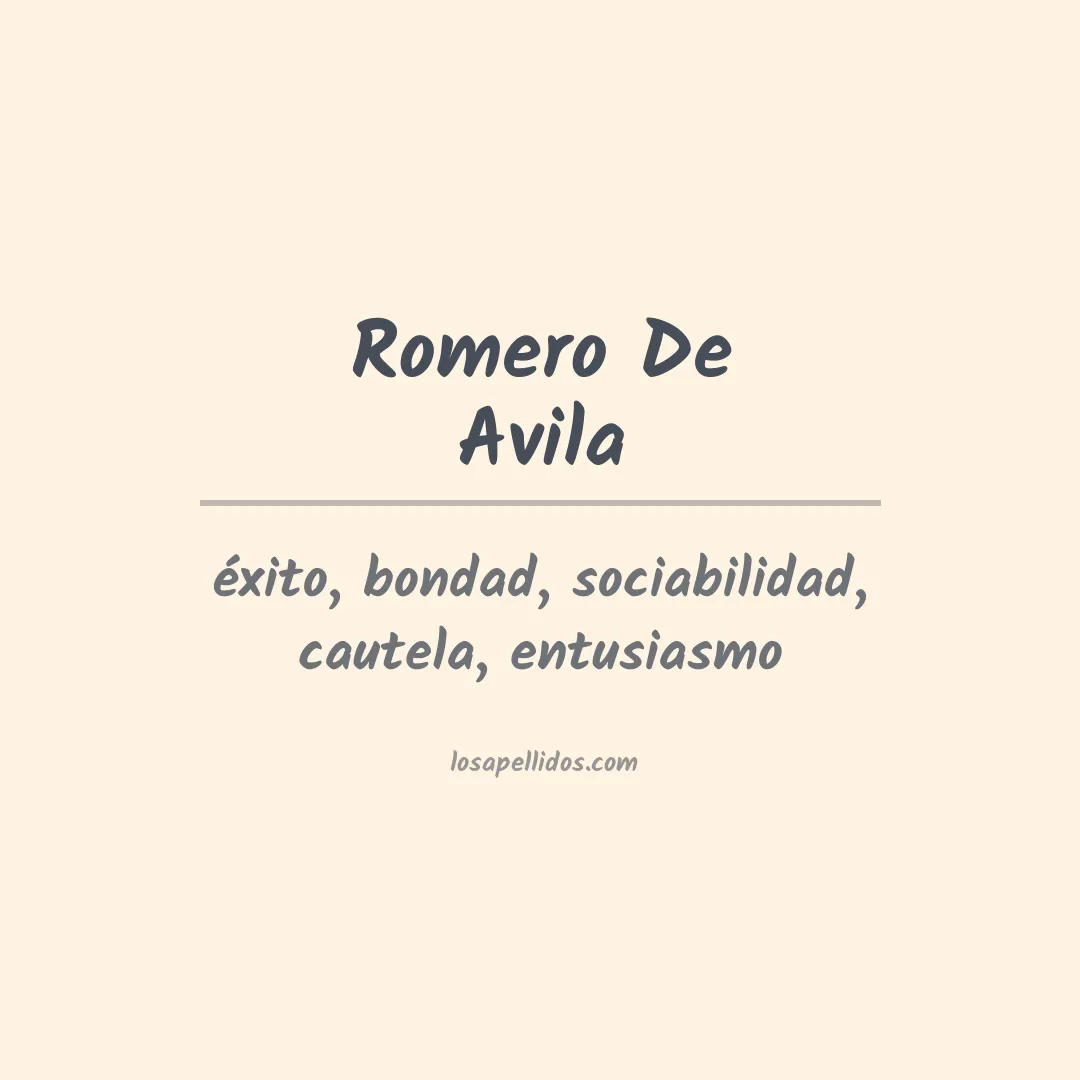 Significado del Apellido Romero de avila