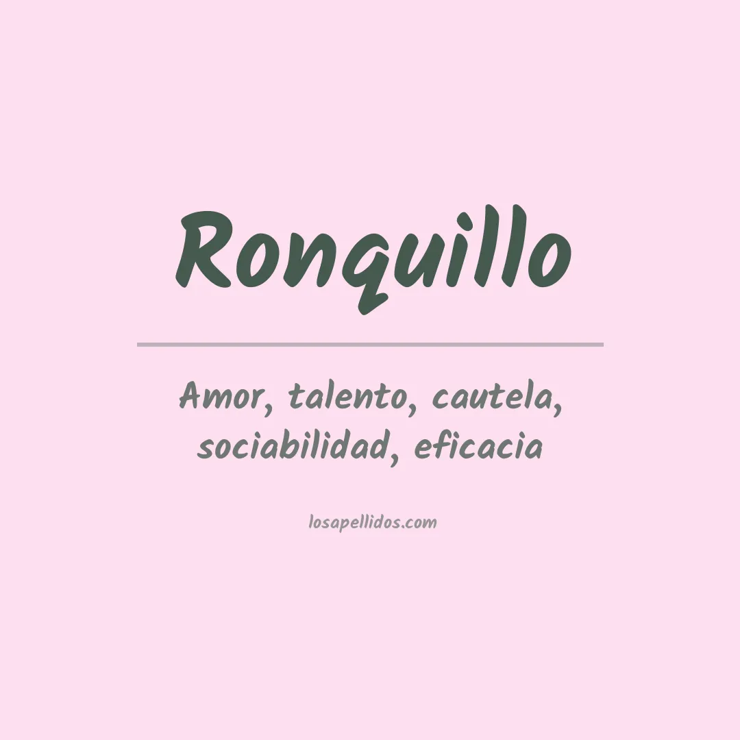 Apellido Ronquillo