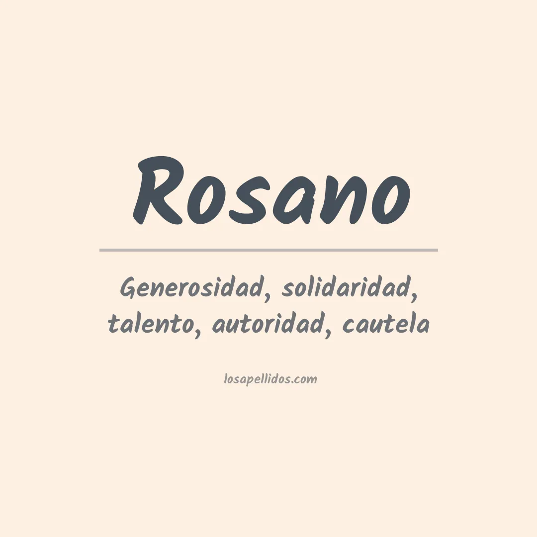 Apellido Rosano