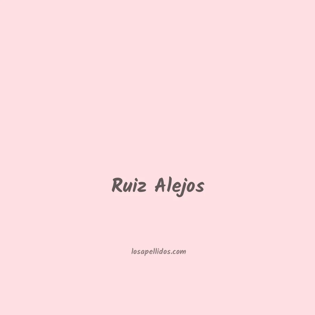 Ruiz alejos en chino