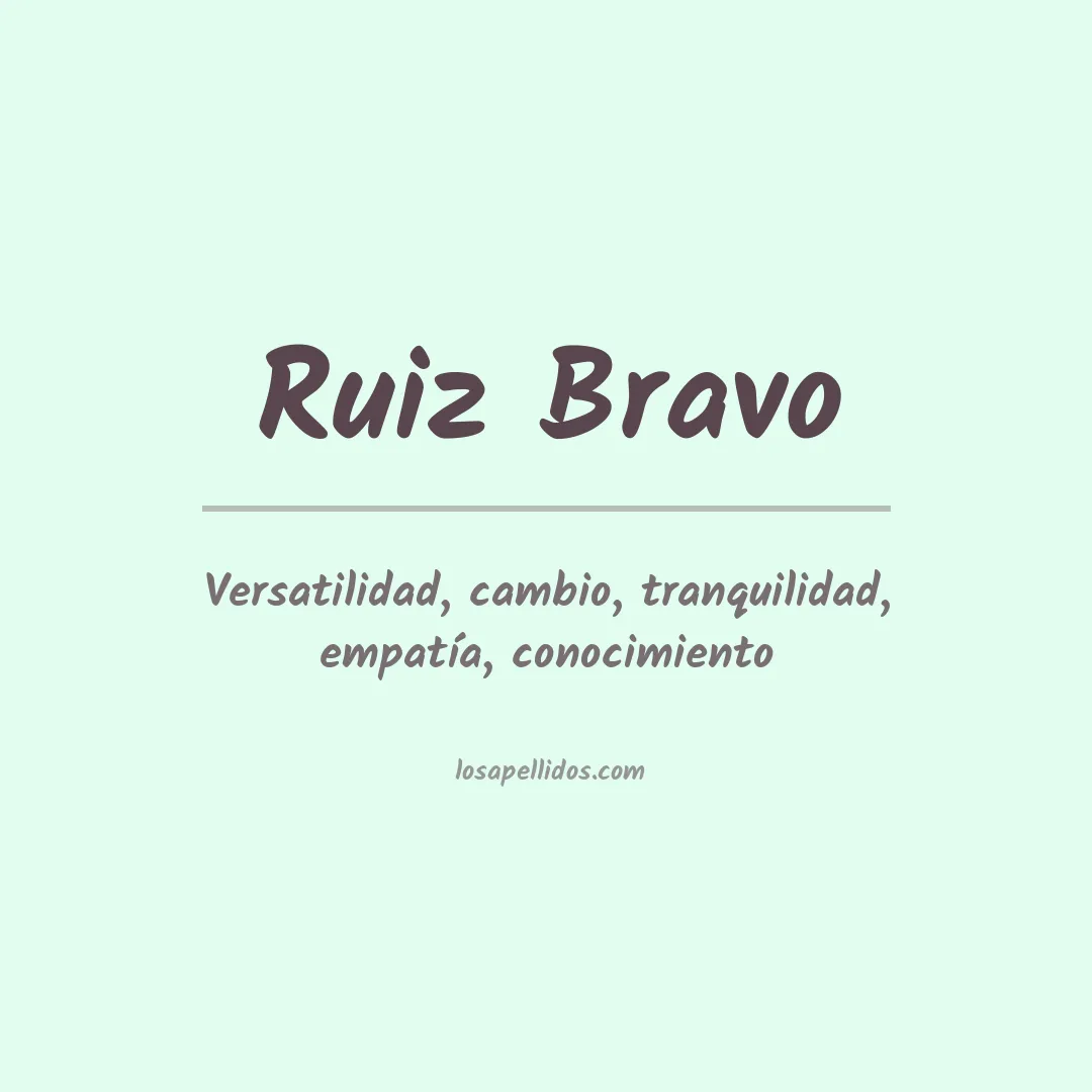 Significado del Apellido Ruiz bravo