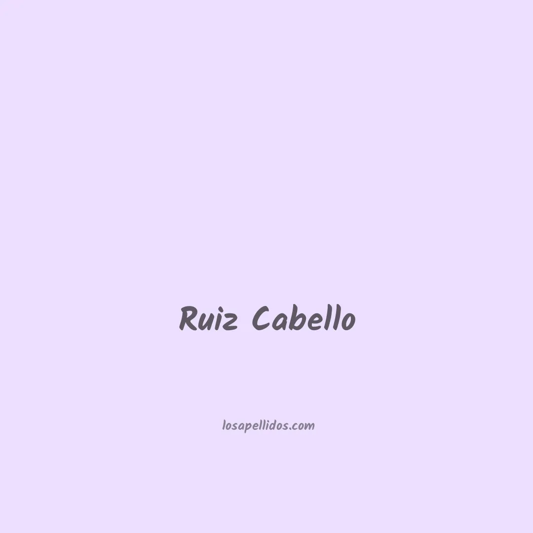 Ruiz cabello en chino