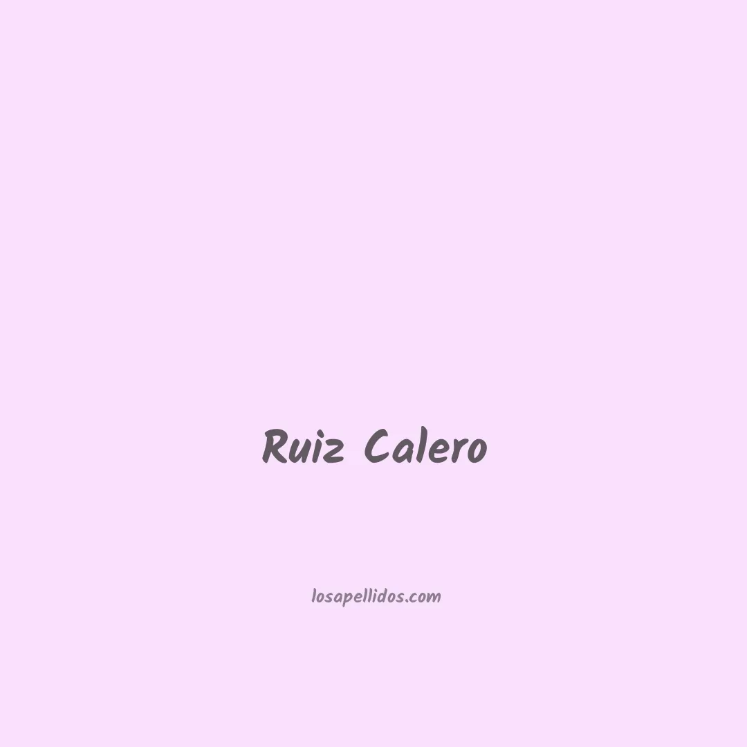 Ruiz calero en chino