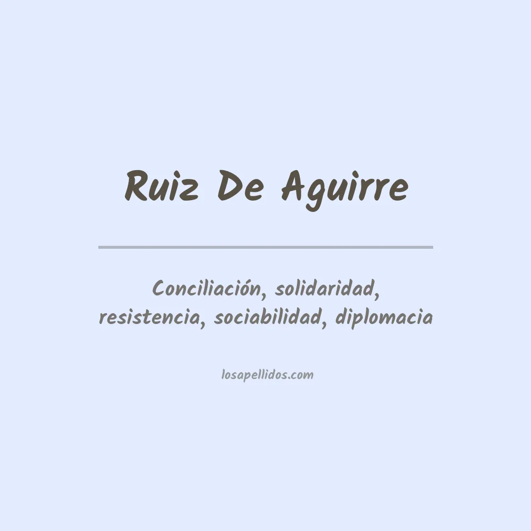 Significado del Apellido Ruiz de aguirre