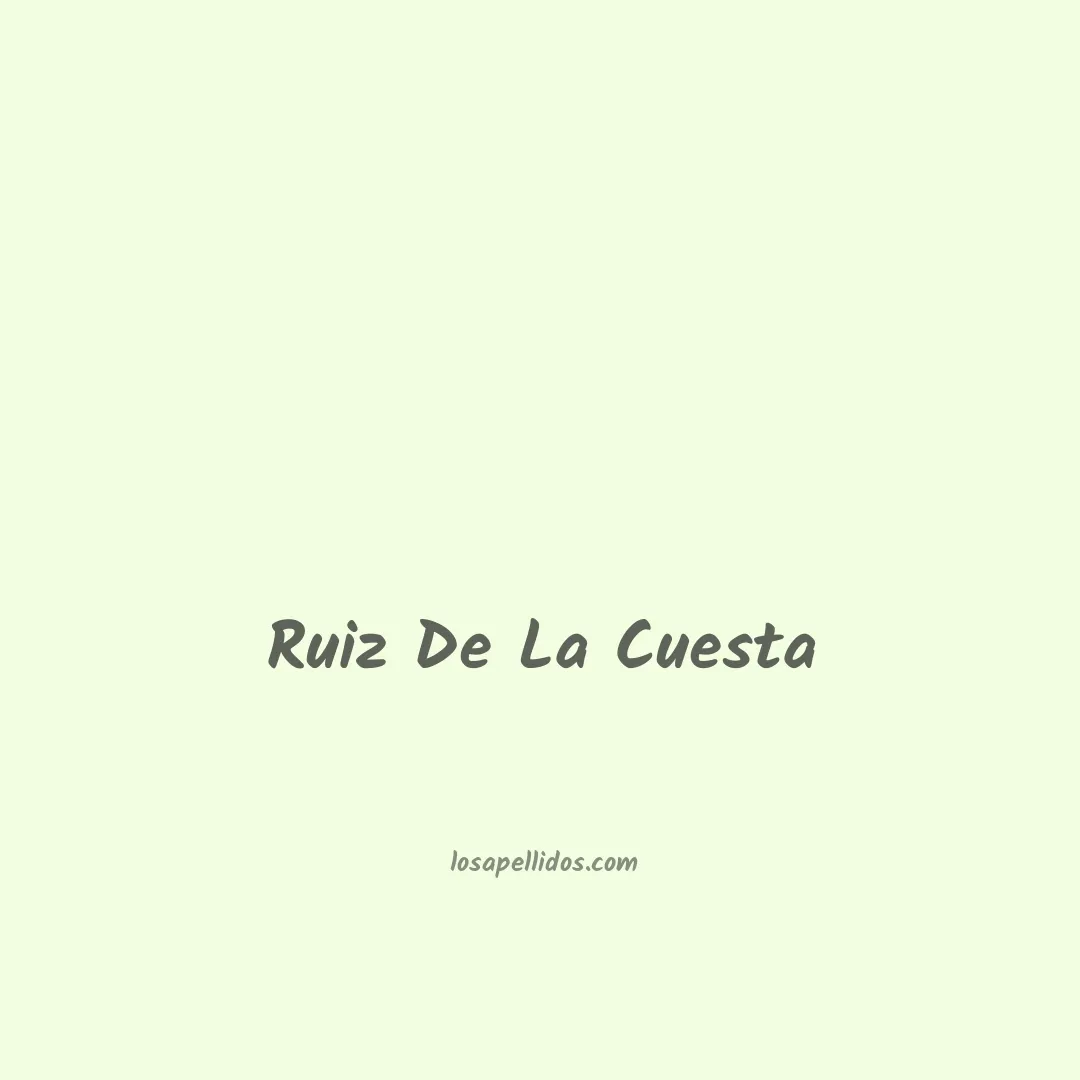 Ruiz de la cuesta en chino