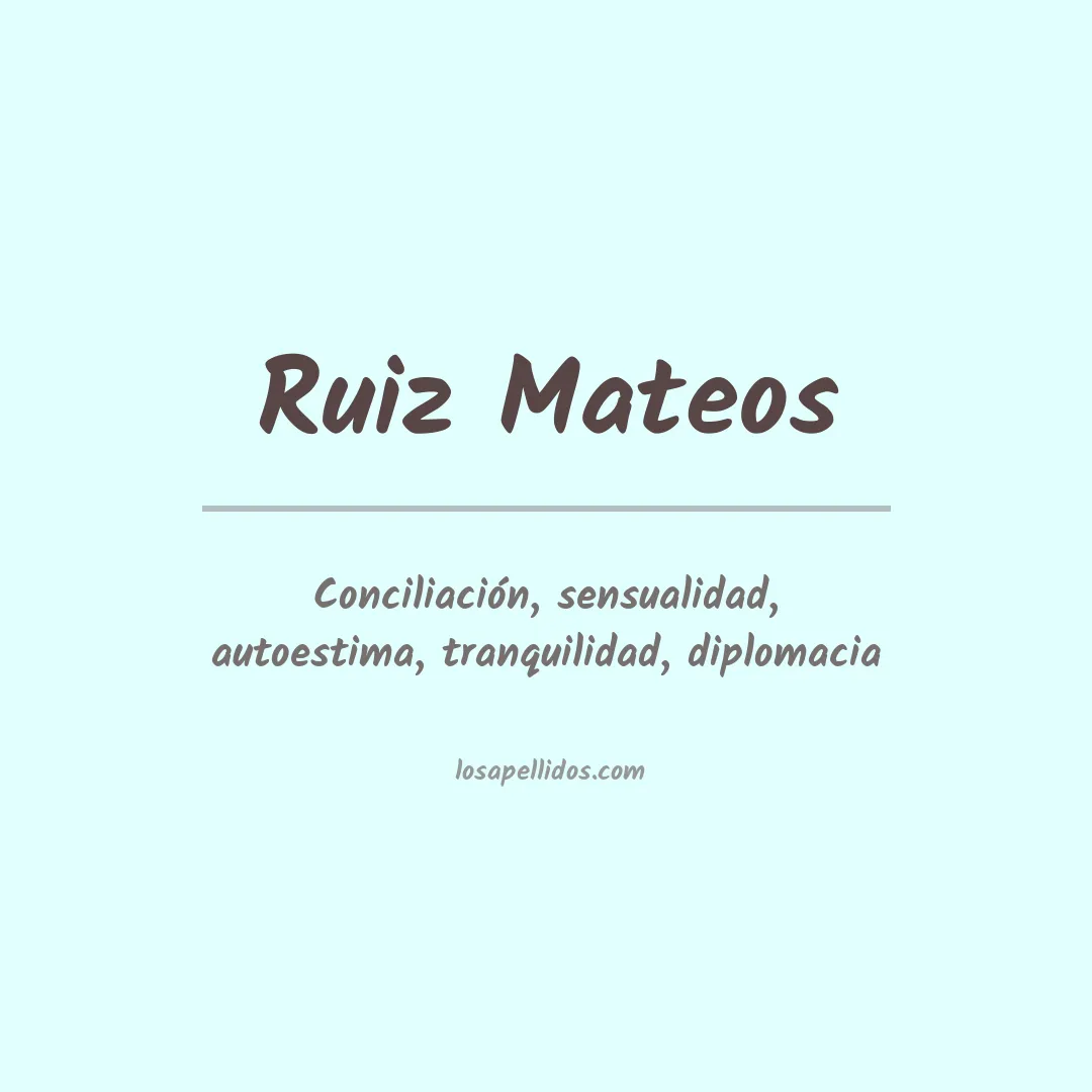 Significado del Apellido Ruiz mateos