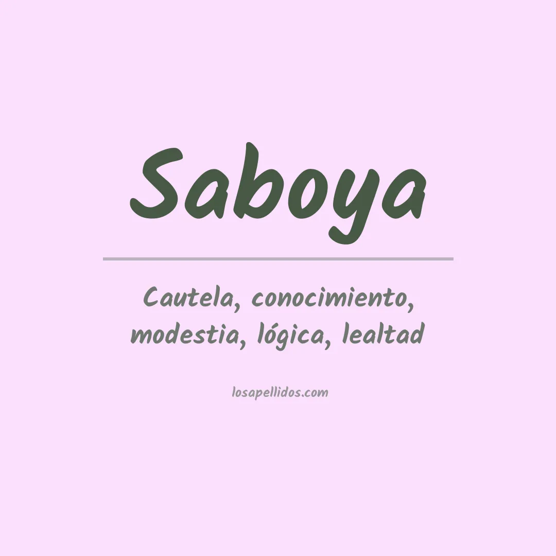 Apellido Saboya